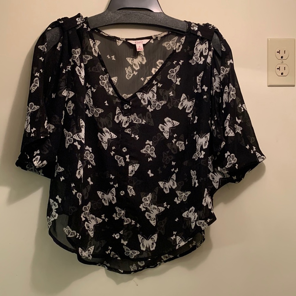 Sheer butterfly print top ▪️